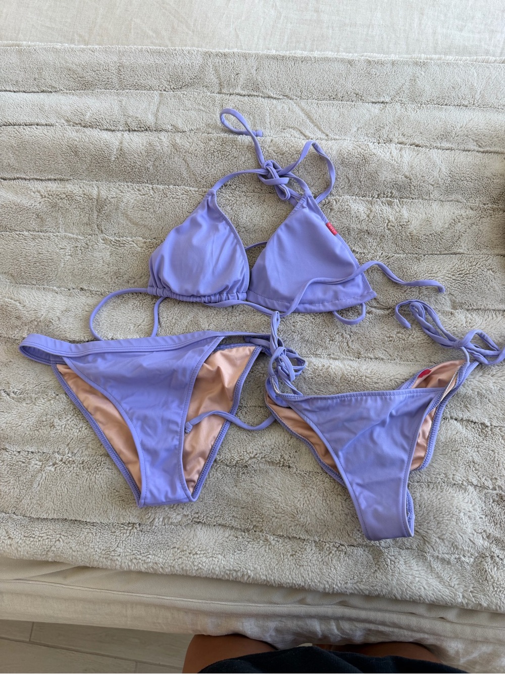 Doll Swimwear Triangle String Bikini Set in Lavender - Women Swim Bikinis